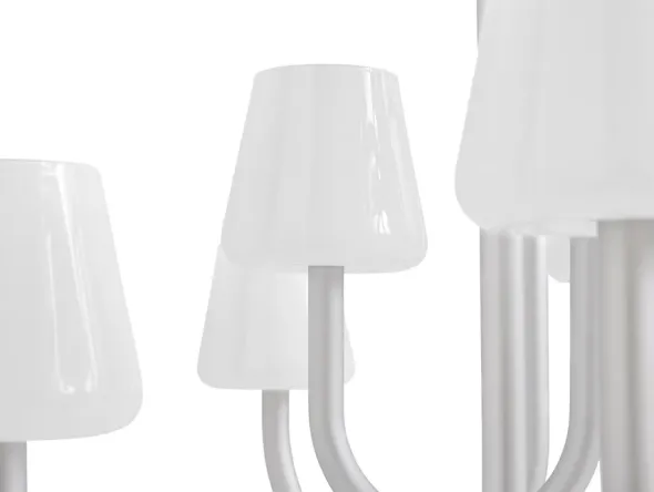 Apollo Chandelier 1065, hvid opalglas fra Hay