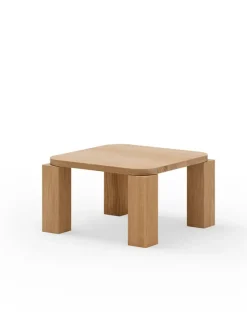 Atlas Sofabord 600x600, Natural Oak fra New Works