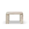 Atlas Sofabord 600x600, Unfilled Travertine fra New Works