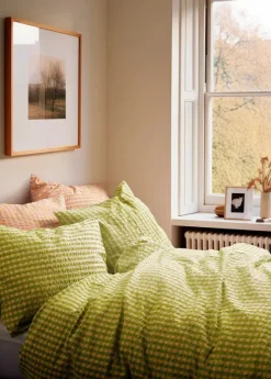 Bæk & Bølge Sengetøj, grøn/soft pink fra Juna