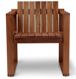 BK11 udendørs loungestol, olieret teak inkl. charcoal hynde fra Carl Hansen & Søn