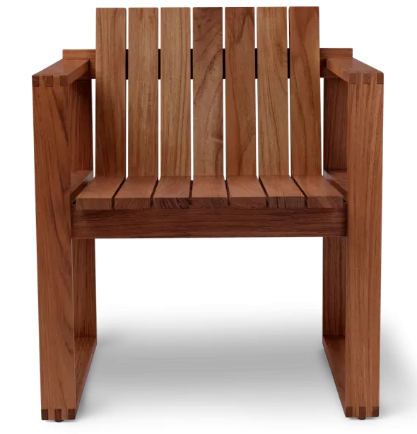 BK11 udendørs loungestol, olieret teak inkl. charcoal hynde fra Carl Hansen & Søn