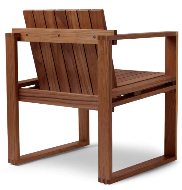 BK11 udendørs loungestol, olieret teak inkl. charcoal hynde fra Carl Hansen & Søn
