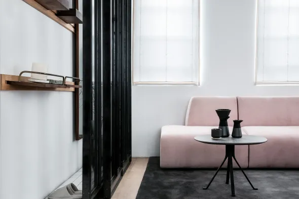 Blink sidebord Ø60 cm, onyx eg fra Stellar Works