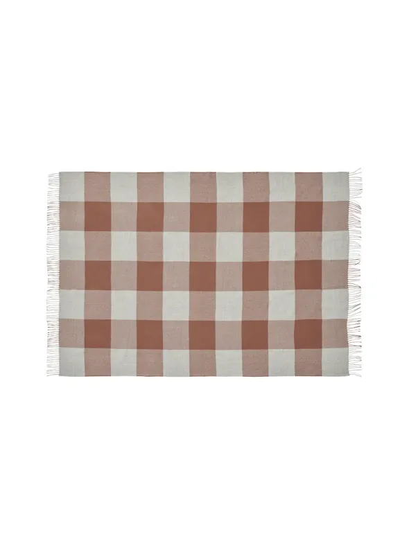 Caracas Plaid, rosewood fra Silkeborg Uldspinderi