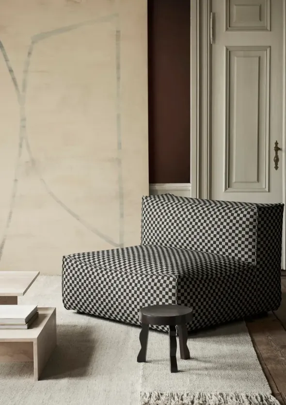 Catena Sofa Center S100 Check, sand/black fra Ferm Living