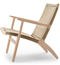 CH25 Loungestol, eg hvidolie af Hans J. Wegner