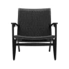CH25 Loungestol, eg sortmalet med sort flet af Hans J. Wegner