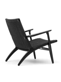 CH25 Loungestol, eg sortmalet med sort flet af Hans J. Wegner