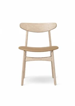 CH30P Spisestol, sæbebehandlet eg, Thor 325 læder af Hans J. Wegner