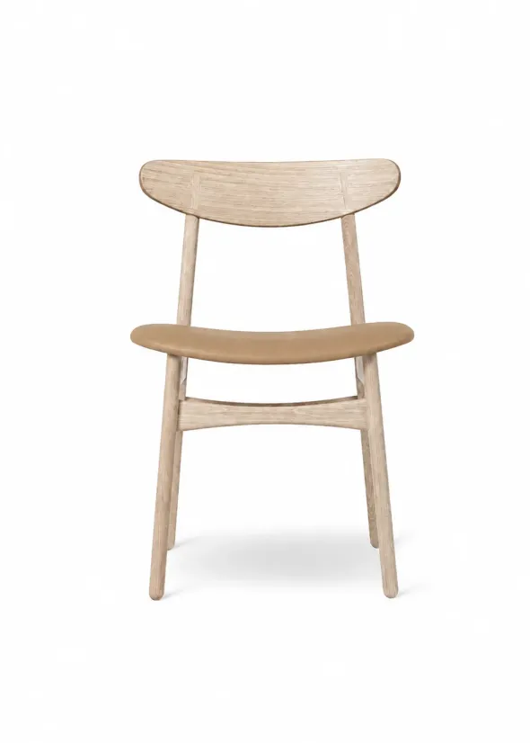 CH30P Spisestol, sæbebehandlet eg, Thor 325 læder af Hans J. Wegner