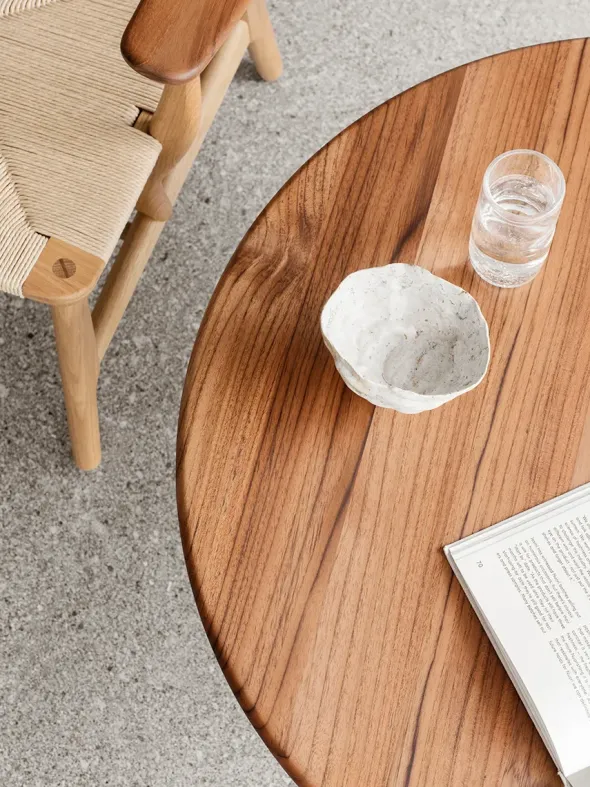 CH008 Sofabord, olieret teak/eg af Hans J. Wegner