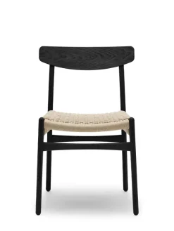CH23 Spisestol, sort eg af Hans J. Wegner