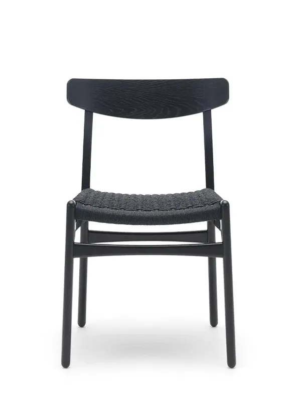 CH23 Spisestol, sort eg med sort flet af Hans J. Wegner