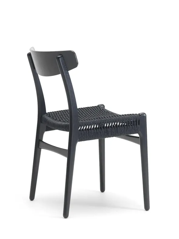 CH23 Spisestol, sort eg med sort flet af Hans J. Wegner