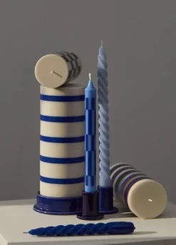 Column Candleholder Large, blue fra Hay