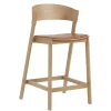 Cover Counter Stool, oak w. cognac leather fra Muuto