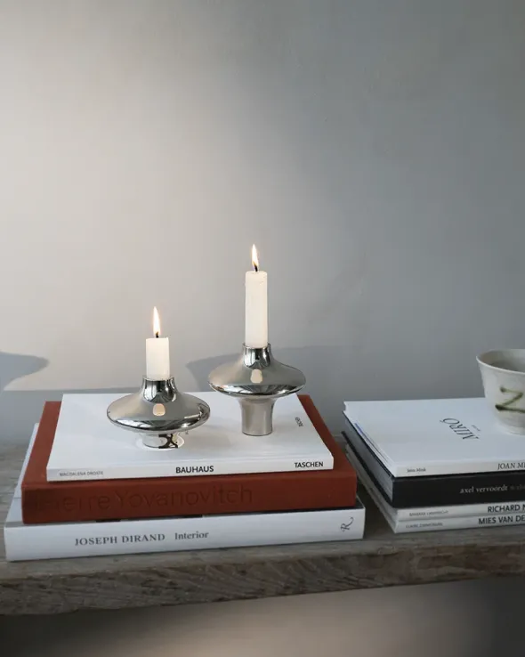 Doublet Candleholder Large, silver fra Hein Studio