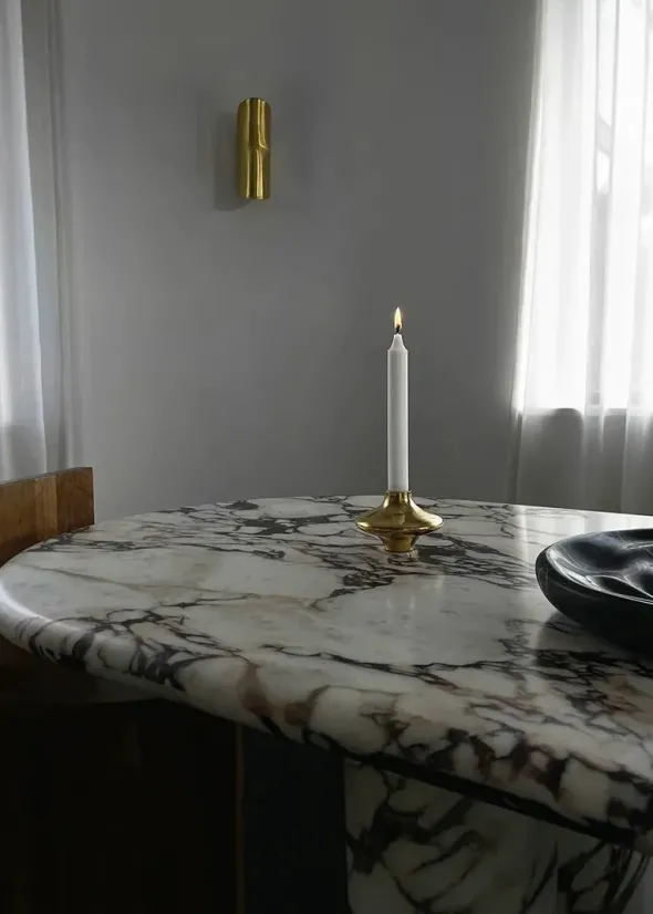 Doublet Candleholder Small, silver fra Hein Studio