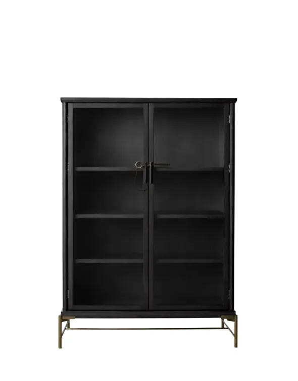 Dowry III kabinet, onyx eg, clear glass fra Stellar Works