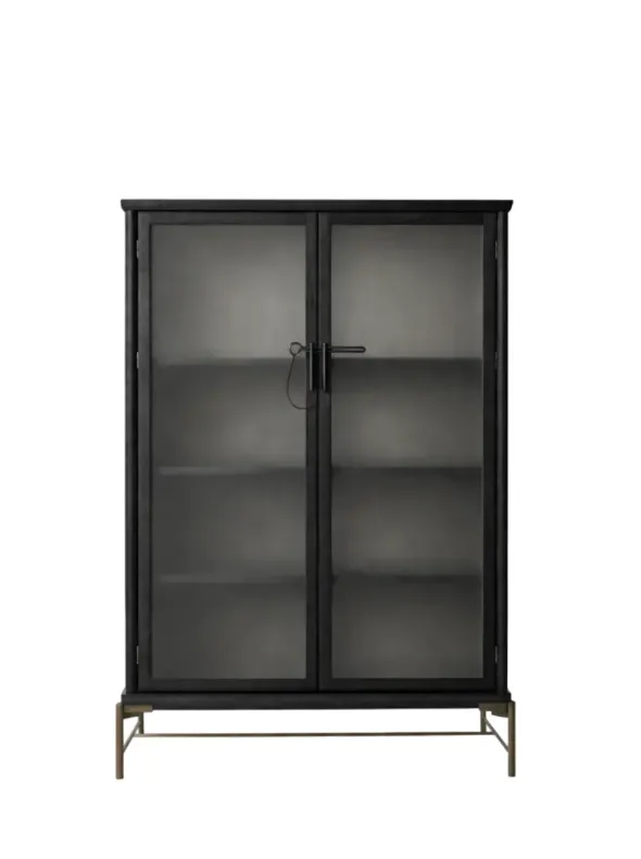 Dowry III kabinet, onyx eg, frosted glass fra Stellar Works
