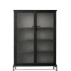 Dowry III kabinet, sort eg, frosted glass fra Stellar Works