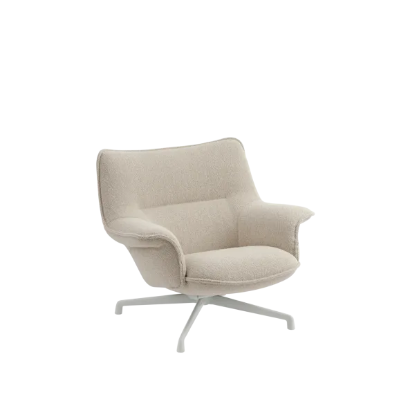 Doze Lounge Chair, Low Back, Heath tekstil, Tube base fra Muuto