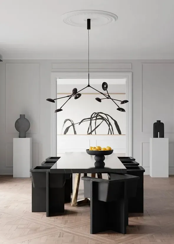 Drop Chandelier, burned black fra 101 Copenhagen