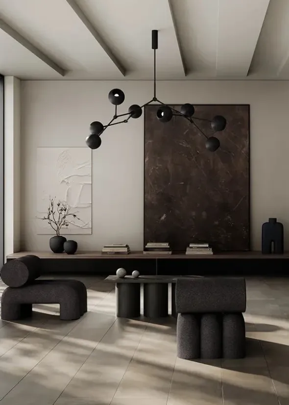 Drop Chandelier Globe, Burned Black fra 101 Copenhagen