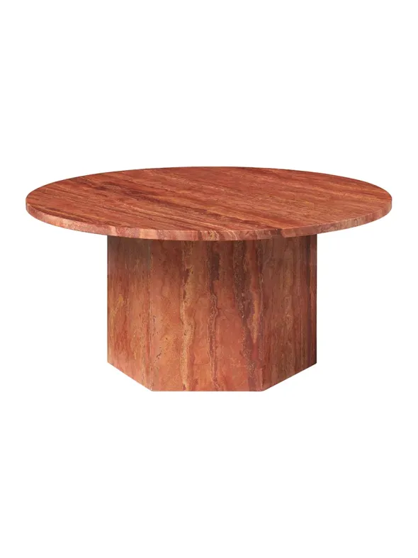 Epic Coffee Table Ø80 cm, travertine fra GUBI
