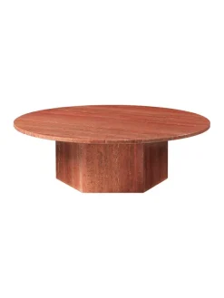 Epic Coffee Table Ø110 cm, travertine fra GUBI