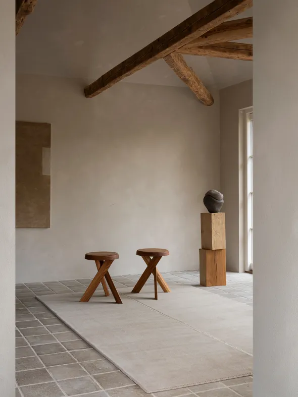Faded Noren gulvtæppe, Cream fra Linie Design