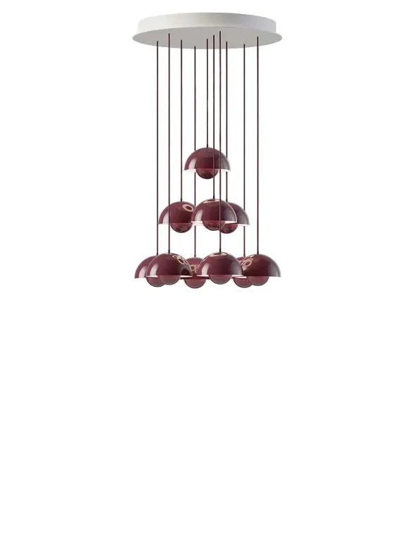 Flowerpot Chandelier VP10, 10 pendants reversed fra &Tradition