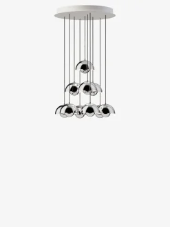 Flowerpot Chandelier VP10, 10 pendants reversed fra &Tradition