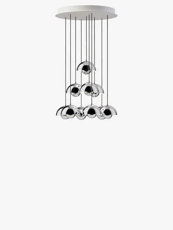 Flowerpot Chandelier VP10, 10 pendants reversed fra &Tradition
