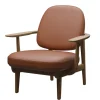 Fred JH97 lænestol, walnut essential læder, eg klar lak fra Fritz Hansen