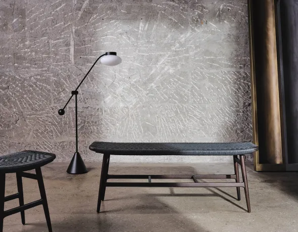 Freja bænk, valnød/sort naturflet fra Stellar Works