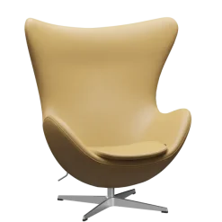 3316 Ægget loungestol, stel i børstet aluminium af Arne Jacobsen