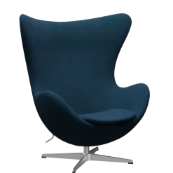 3316 Ægget loungestol, stel i børstet aluminium af Arne Jacobsen