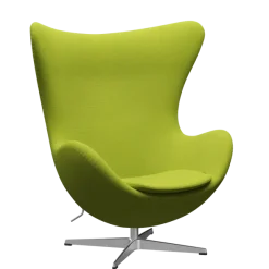 3316 Ægget loungestol, stel i børstet aluminium af Arne Jacobsen