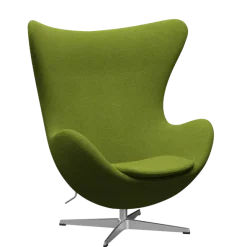 3316 Ægget loungestol, stel i børstet aluminium af Arne Jacobsen