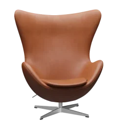 3316 Ægget loungestol, stel i børstet aluminium af Arne Jacobsen