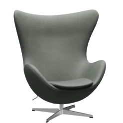 3316 Ægget loungestol, stel i børstet aluminium af Arne Jacobsen