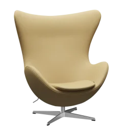 3316 Ægget loungestol, stel i børstet aluminium af Arne Jacobsen
