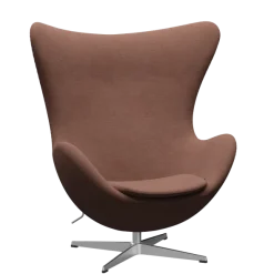 3316 Ægget loungestol, stel i børstet aluminium af Arne Jacobsen