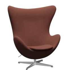 3316 Ægget loungestol, stel i børstet aluminium af Arne Jacobsen
