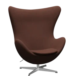 3316 Ægget loungestol, stel i børstet aluminium af Arne Jacobsen
