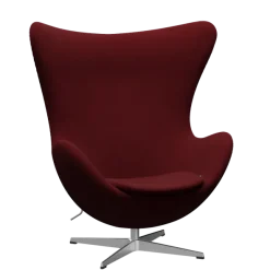 3316 Ægget loungestol, stel i børstet aluminium af Arne Jacobsen