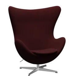 3316 Ægget loungestol, stel i børstet aluminium af Arne Jacobsen