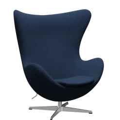 3316 Ægget loungestol, stel i børstet aluminium af Arne Jacobsen